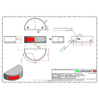 Lopolight 101-002-B - Port Navigation Light 112.5° Red 1 NM Black Aluminum