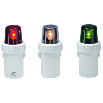 Plastimo 28037 - Set Of 3 Lights With Integrated Reflector (Port, Starboard & Stern), White, Battery