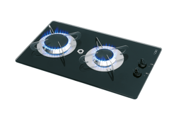 Allpa Airxcel Gas Hob-Unit With Thermic Glass-Plate, 500x300x80mm, Burners: 1x Medium/1x Large