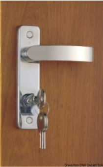 Osculati Pair Of Contemporary Handles & Plates for Door Free-Standing Lock 118.5x57 mm RH (External Right + Internal Right) - 38.129.57