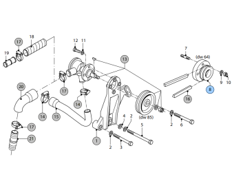 Vetus STM4521 - V-Belt for Seawater Pump Fastening