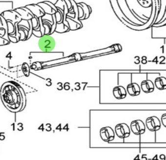 Nanni Diesel 970312104 - Balancer Shaft Assembly No. 2 for T4 Series Engines