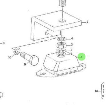 Nanni Diesel 48190023 - Elastic Engine Mount for 4.190HE to 4.220HE Engines