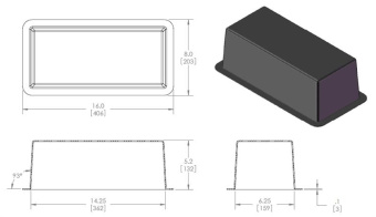 MSI TB146 Blank 14" x 6" ABS Plastic Transition Box