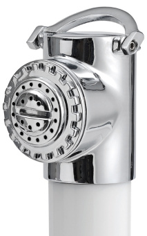 Osculati New Edge Chromed Door Boat Shower with Mizar Chromed Brass Push-Button Shower Head 88x95 mm with Stainless Steel Hose 2,5 meter - 15.143.06
