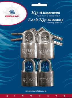 Osculati 38.022.34 - Set Of 4 Marine Padlocks With The same ABLOY Safety Key