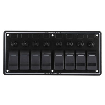 Blue Sea Contura 8-Circuit Waterproof Panel With Circuit Breaker