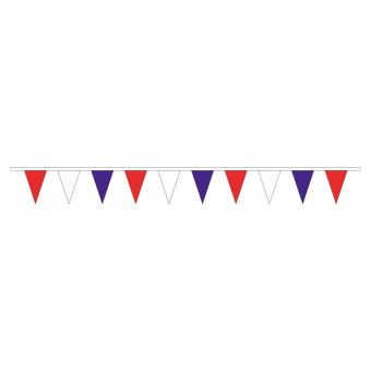 String of Flags Red-White-Blue Polyester 12 m – 30 Flags, 20 x 30 cm