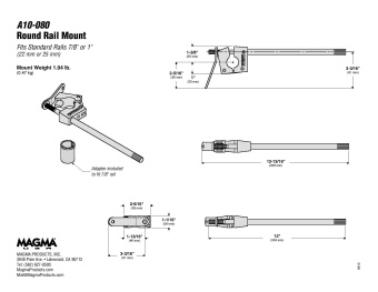 Magma A10-080 Marine Kettle® Round Rail Mount Ø22/25mm