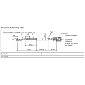 VDO N03-320-268 - Exhaust Pyrometer Temperature Sensor Cable 6m