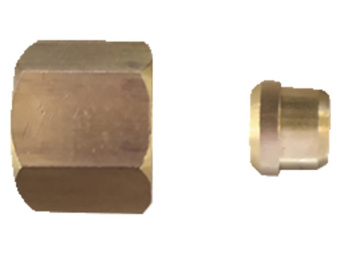 Talamex Nut ¼" Right-Handed And Compression Ring With German Connection 8mm