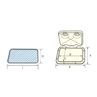 Nuova Rade 196597 - Classic Hatch W/Removable Cover, White, 355x600mm