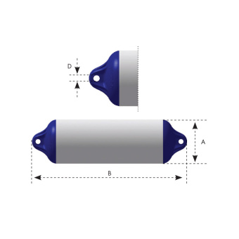 Ocean 71986 - Boat Fender HD H4 White/Blue 19x64cm