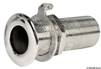 Osculati AISI 316 Stainless Steel Long Thread Skin Fitting, 1" to 1-1/2" Thread