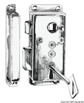 Osculati 38.132.21DE - Chromed Brass Lock External Right 110x45 mm