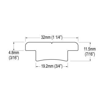 Ronstan RC7320-3.0 Series 32, T-Track, Black, 3m