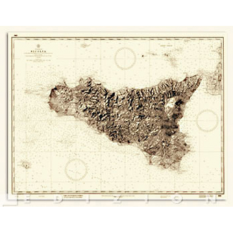 Istituto Idrografico Historical Map Of Sicily Island