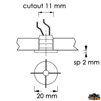 Trem L4405008 - Recessed Mounting LED Courtesy Light D.20 mm White 6000K