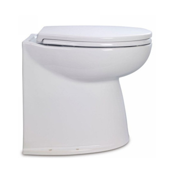 Jabsco 58080-3024 - 24V 14" DF14 Deluxe Electric Toilet with Solenoid Valve & Soft Close