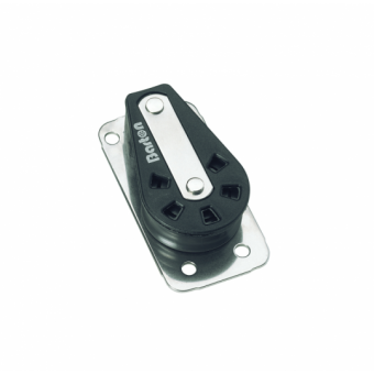 Barton N03160 - Single Cheek Block with Back Plate Size 3 45mm – Plain Bearing, Ø45mm Sheave, Max Rope 10mm
