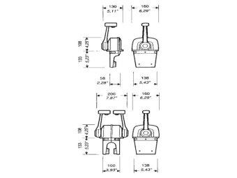 Ultraflex B66 Top Mount Single Lever Control Chrome Plated, for 2 Engines
