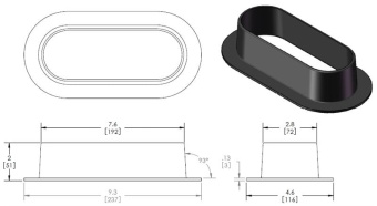 MSI HRF6 6" Oval ABS Plastic Duct Hose Ring