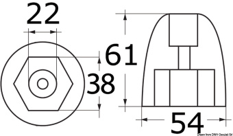 Mercruiser 865182 Bravo III Magnesium Ogive Anode - Osculati 43.966.52