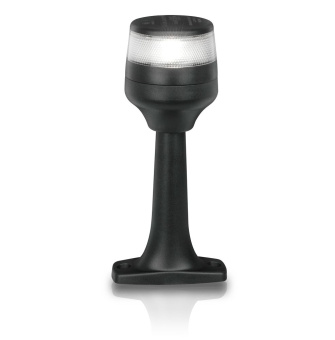 Hella Marine 2LT 980 960-201 - 2 NM NaviLED 360 Compact All Round White Pole Navigation Lamp 9-33V Fixed Pole 6" - Black Base