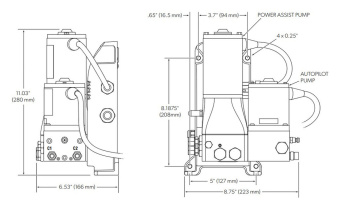 SeaStar PA6020 - Marine Hydraulic Steering Power Assist and Type 2 AutoPilot Pump 12v 110cu.in. (For Cyl. 205-344cc)