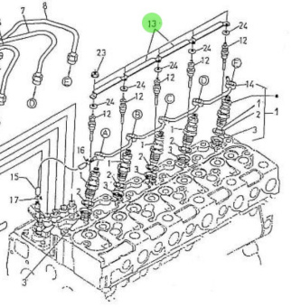 Nanni Diesel 970310474 - Glow Plug Wiring Lead for 5.250TDI Engines