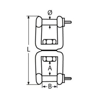 Euromarine Double Shackle Swivel A4 Ø6mm