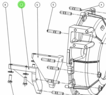 Nanni Diesel 970312480 - Left-Hand Stiffener Plate for Flywheel Housing