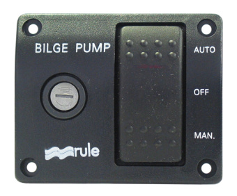 Rule 44 - Deluxe Bilge Panel With 3-way Lighted Rocker Switch, 24-32v