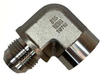 Parker 1317014069 90° -12 Flare × 3/4" FPT Angle Fitting Stainless Steel