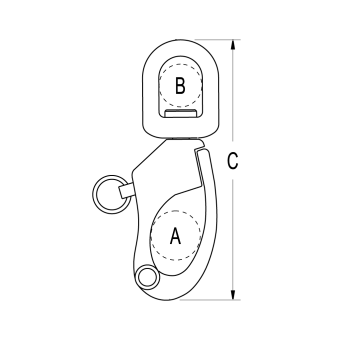Ronstan RF6210 Swiveling Small Bail Snap Shackle 92mm