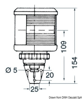 Osculati 11.420.03 - DHR Navigation Light with Wall Bracket Bow White 25 W