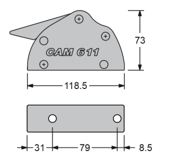 Antal 513.130 - Clutch Cam 611, Triple, Line Ø6-11mm, Width 91mm, Weight 0,90kg