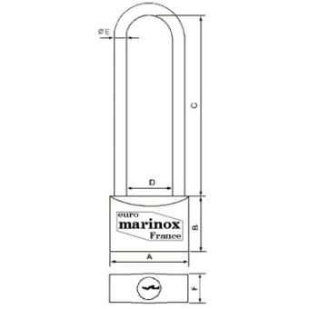 Euromarine Long Shackle Padlock - 150mm