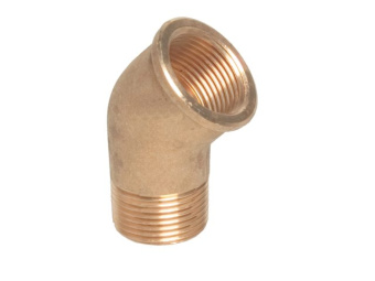 Brass 45° Male x Female Thread Elbow – 3/8" to 1 1/2"