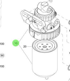 Steyr Z026008-0 - Filter Bracket with Fuel Filter Assembly for MO286 and MO306 Engines
