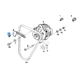 Vetus STM1245 - Bolt for Alternator 40 A