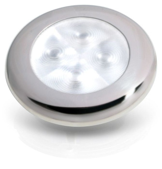 Hella Marine 2XT 980 501-791 - LED Round Courtesy Lamps - Warm White, Satin Stainless Rim, 24V