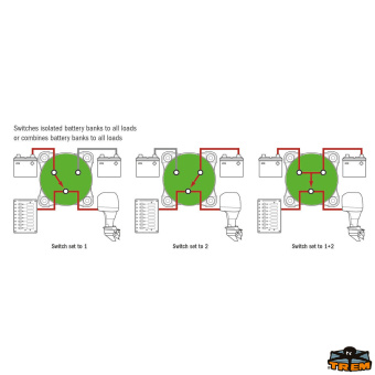 Trem L0610851 - Battery Switch Mini 300A 0–1–2 Both
