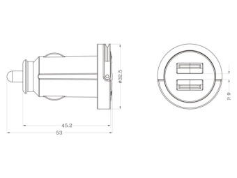 Talamex 12V USB Adapter Double 2x 1A