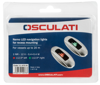 Osculati 11.473.01 - NEMO LED Navigation Lights -Left+Right 112.5° Blister - Recess Mounting