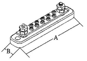 Terminal Box (Tin Bar On ABS Base), 5-Connections, 100a, 106x22mm