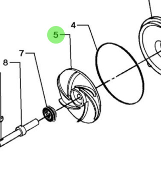 Bukh 000E4933 - Circulation Pump Rotor for DV36 and DV48 Engines