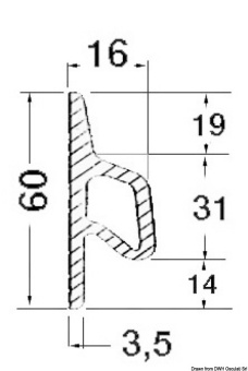 Osculati 66.021.01 - Rubbing Strake 3.5x60x16 Black (24m)