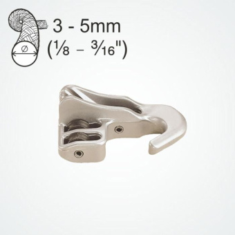 Clamcleat CL248 Cleat with Hook and 3 Sheaves for 3–5 mm Rope