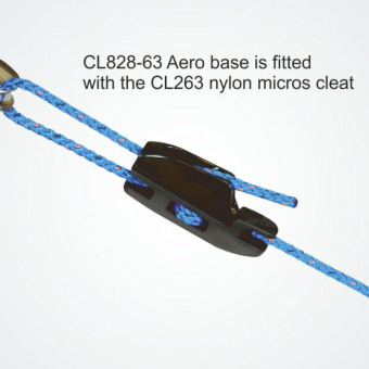 Clamcleat CL828-63 Aero Cleat with CL263 Nylon Micros for 3–4 mm Rope